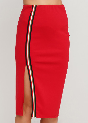 Красная кэжуал однотонная юбка Gingier