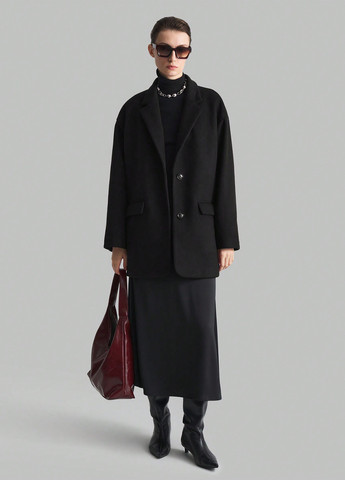 Чорне зимнє Пальто SHEIN