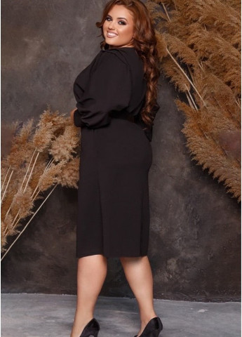Черное деловое элегантное платье ида футляр Look & Buy однотонное