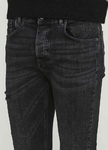 Темно-серые демисезонные скинни джинсы Pull & Bear
