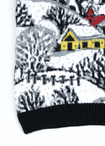 Черный зимний свитер для мальчика черный теплый с зимним принтом Pulltonic Прямая
