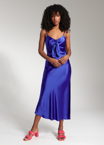 Синее кэжуал платье платье-комбинация Sinsay однотонное