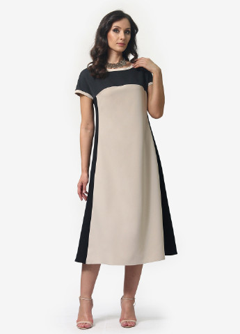 Комбинированное деловое платье а-силуэт Alika Kruss однотонное