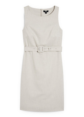 Бежева ділова, кежуал сукня C&A однотонна