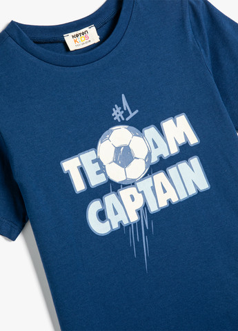 Темно-синя літня футболка KOTON