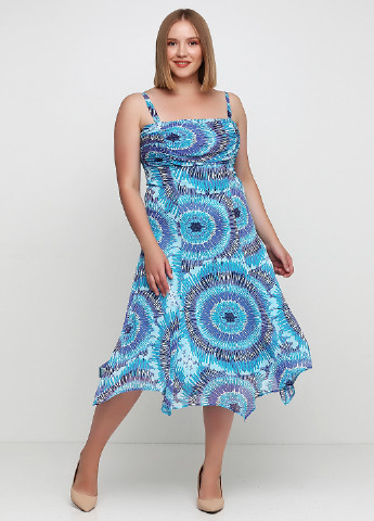 Блакитна кежуал сукня кльош Per Una з орнаментом