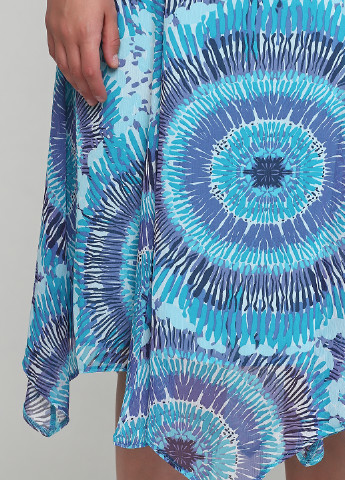 Голубое кэжуал платье клеш Per Una с орнаментом