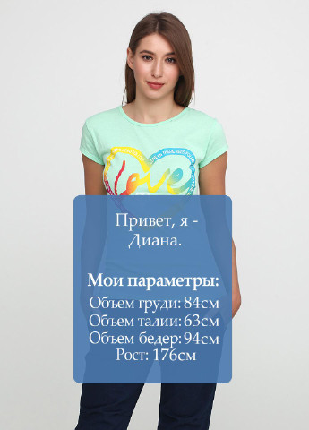 Мятная летняя футболка OTTODIX