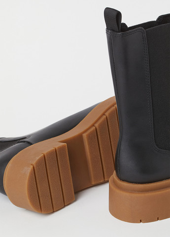 Осенние ботинки челси H&M без декора из полиуретана