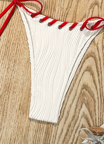 Белый летний купальник (лиф, трусики) бикини, раздельный SHEIN