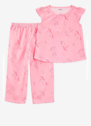 Рожева всесезон піжама (футболка, штани, шорти) футболка + шорти + брюки Carter's