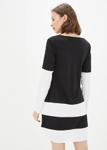 Черно-белое кэжуал платье баллон Podium с геометрическим узором