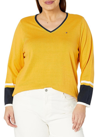 Желтый демисезонный пуловер пуловер Tommy Hilfiger