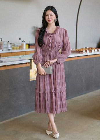 Лілова кежуал сукня а-силует SHEIN однотонна