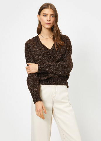 Темно-коричневый демисезонный пуловер пуловер KOTON