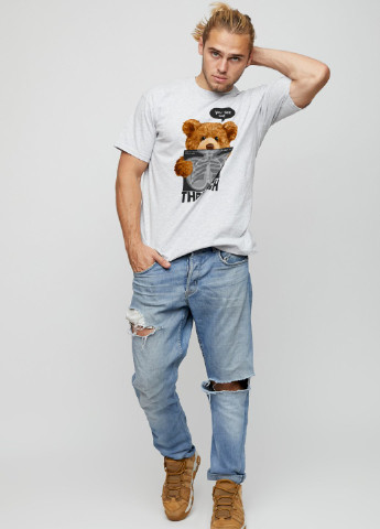 Серая футболка мужская basic YAPPI