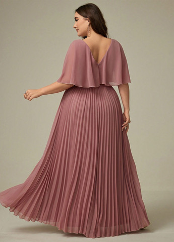 Светло-розовое коктейльное, кэжуал платье SHEIN однотонное