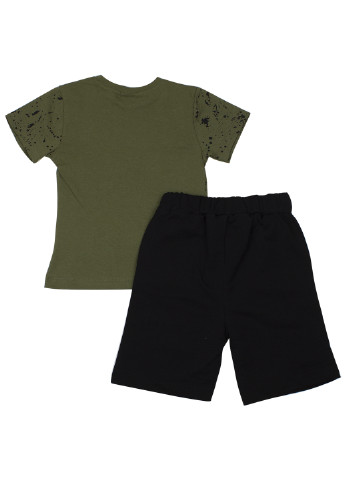 Оливковый (хаки) летний комплект (футболка, шорты) GMC