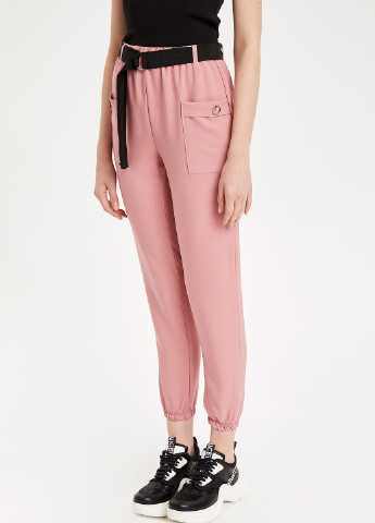 Светло-розовые кэжуал летние карго брюки DeFacto