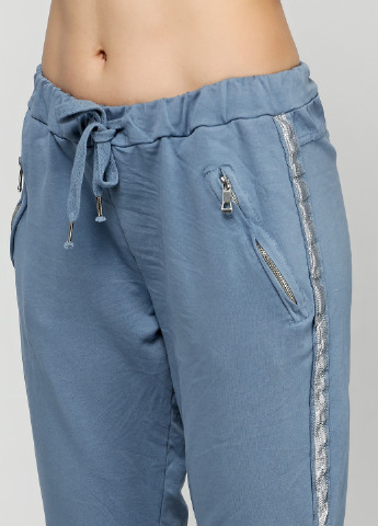 Серо-синие кэжуал демисезонные зауженные брюки Naiif