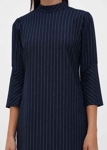 Темно-синее кэжуал платье Sassofono в полоску
