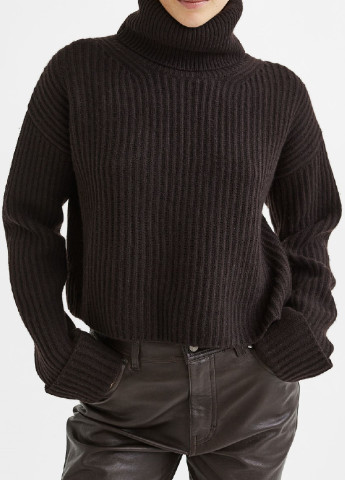 Темно-коричневый демисезонный свитер H&M