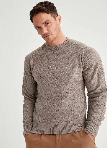 Серо-бежевый демисезонный пуловер джемпер DeFacto