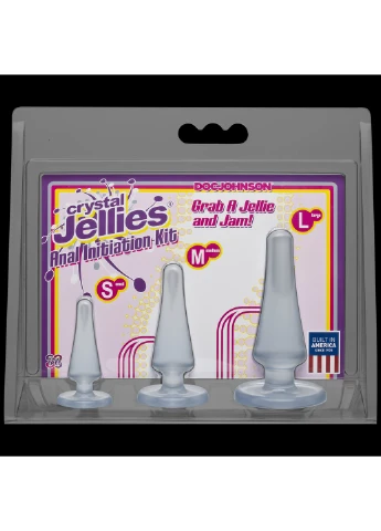 Набір анальних пробок Crystal Jellies Anal - Clear Doc Johnson (252297638)