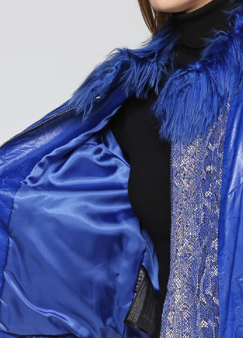 Синяя демисезонная куртка кожаная Harmanli