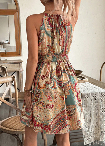 Світло-бежева кежуал, святковий сукня для вагітних а-силует, кльош SHEIN турецькі огірки