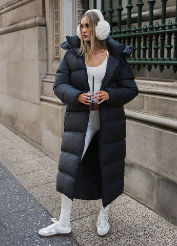 Чорна зимня куртка куртка-пальто SHEIN