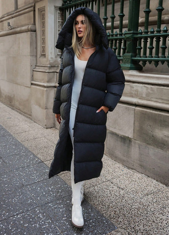 Чорна зимня куртка куртка-пальто SHEIN