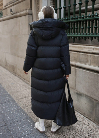 Чорна зимня куртка куртка-пальто SHEIN