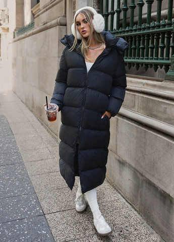 Чорна зимня куртка куртка-пальто SHEIN