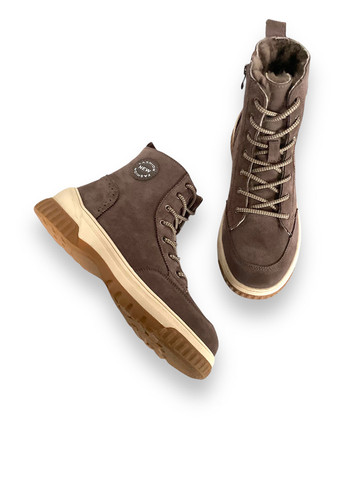 Зимние ботинки Meego со шнуровкой из натуральной замши