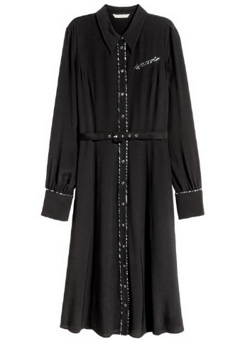 Черное кэжуал платье рубашка H&M