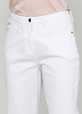 Белые джинсовые демисезонные прямые брюки Micha
