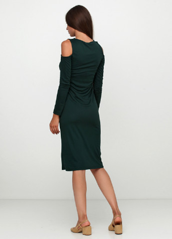 Темно-зеленое кэжуал платье футляр Alcott однотонное
