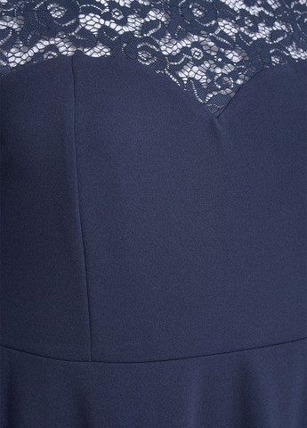 Темно-синя коктейльна сукня з спідницею-сонце SHEIN однотонна