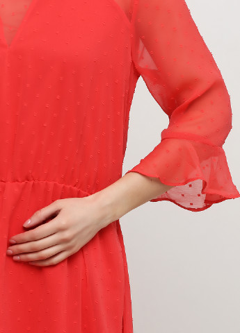 Красное кэжуал платье клеш Peppercorn в горошек