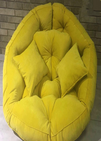 Безкаркасне розкладне крісло трансформер лежак матрац ручної роботи з подушками (4512475-Т) Жовтий велюр Francesco Marconi (230586685)