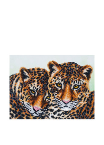 Ткань с нанесенным рисунком для вышивки бисером "Леопарды", 32х25 см ВДВ (291859428)
