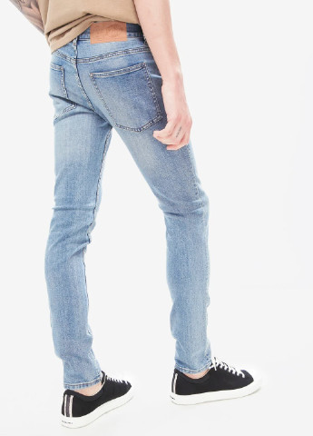 Голубые демисезонные узкие джинсы скинни Cheap Monday