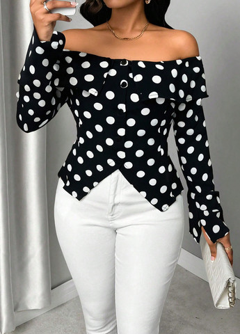 Чёрно-белую блуза SHEIN