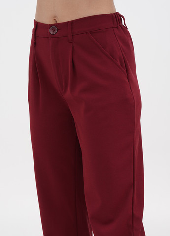Бордовые кэжуал демисезонные укороченные брюки Terranova