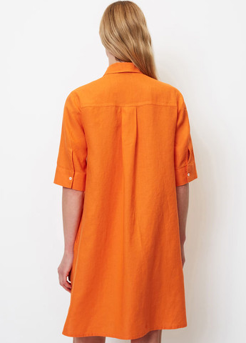 Оранжевое кэжуал платье рубашка Marc O'Polo однотонное