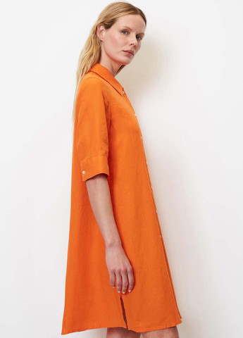 Оранжевое кэжуал платье рубашка Marc O'Polo однотонное