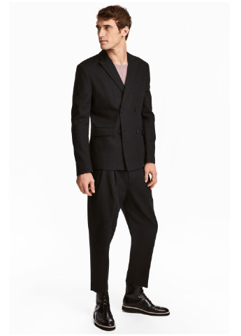Черные классические демисезонные чиносы брюки H&M