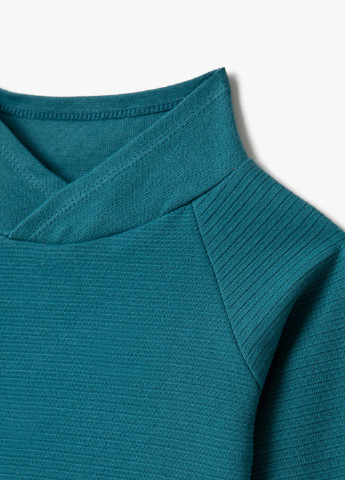 KOTON свитшот однотонный морской волны кэжуал хлопок, трикотаж