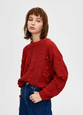 Темно-червоний демісезонний джемпер джемпер Pull & Bear